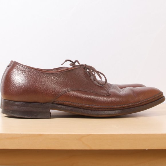 VTG Dack's Round-toe Derby Men's Shoe 9.5 E Brown ๐จ๐ฆ Prairie Oxhide VGUC - Picture 3 of 8